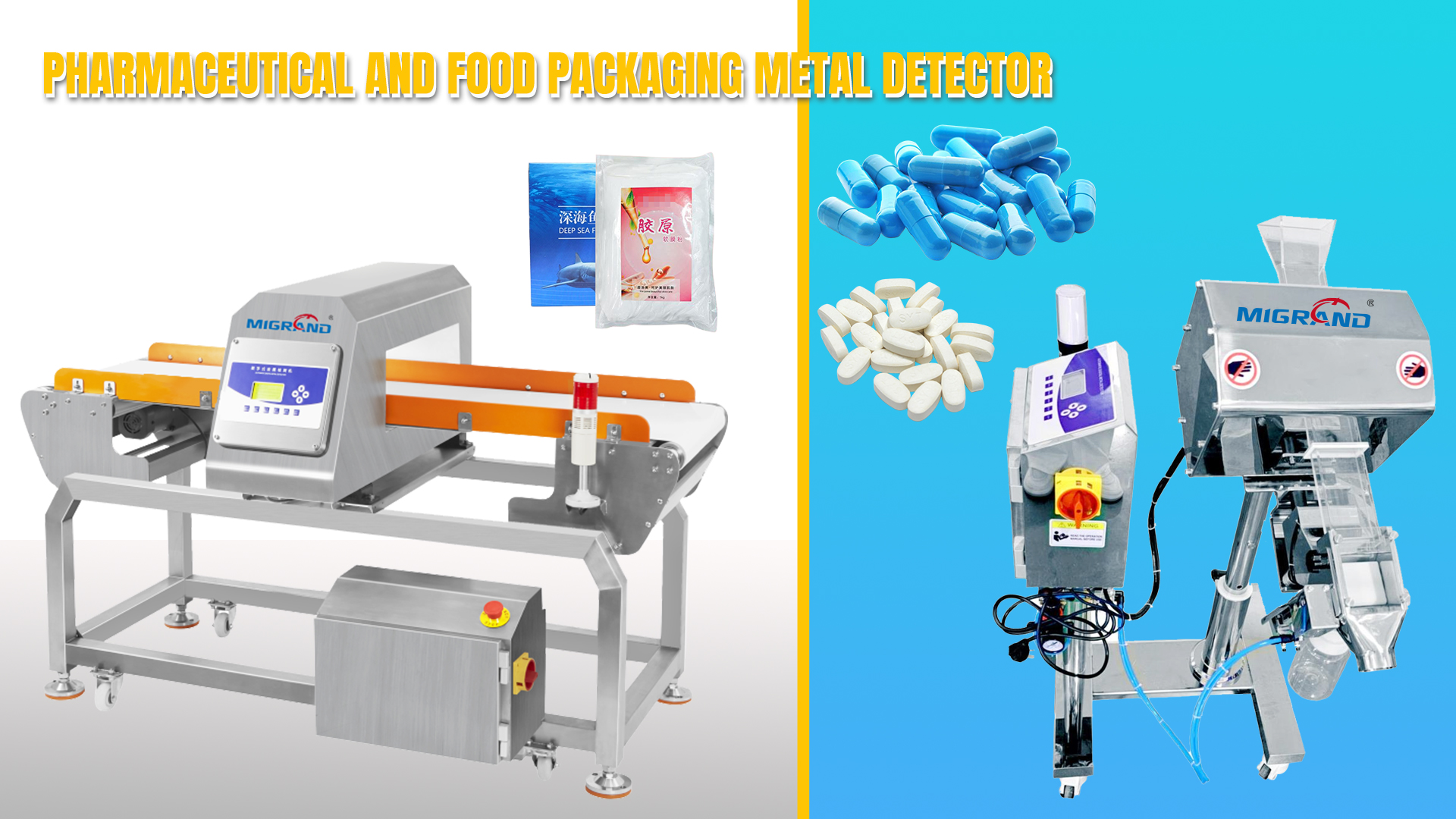 Solução de detector de metais na linha de embalagem