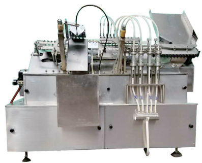 M&aacute;quina de enchimento de ampolas de vidro de 4 cabe&ccedil;as