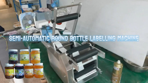 Máquina de rotulagem de garrafa redonda semi -automática