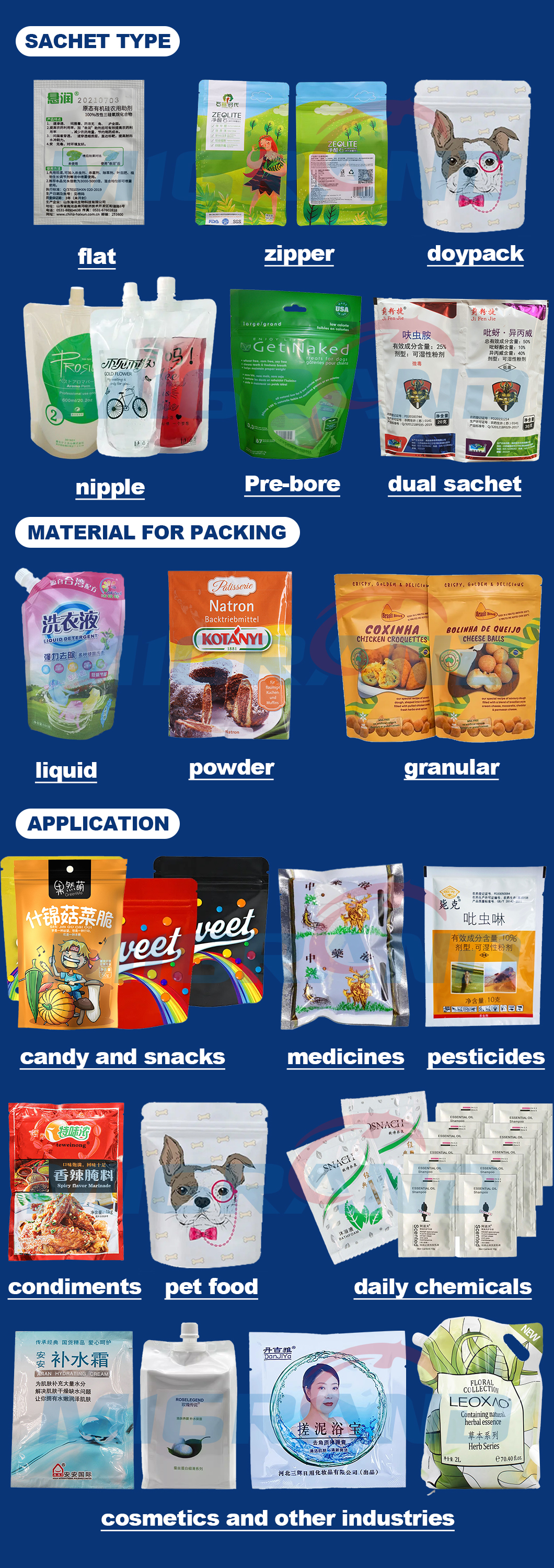 amostra de sach&ecirc;