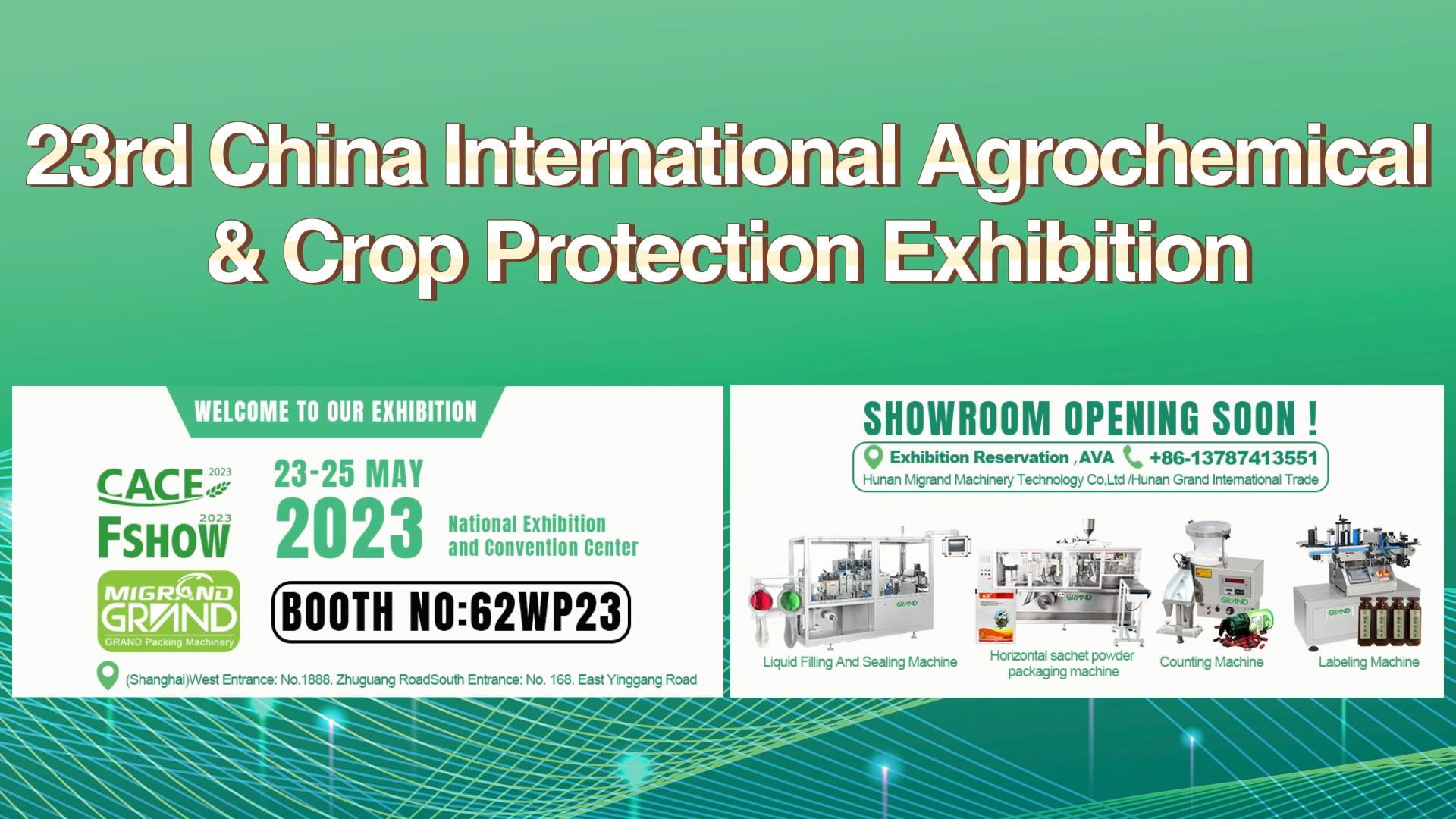 Exposição de máquinas de embalagem CACE2023 MiGrand Agrochemica