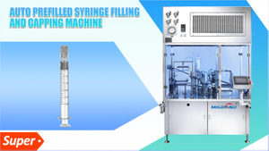 Máquina de enchimento e rolha de seringas pré-cheias